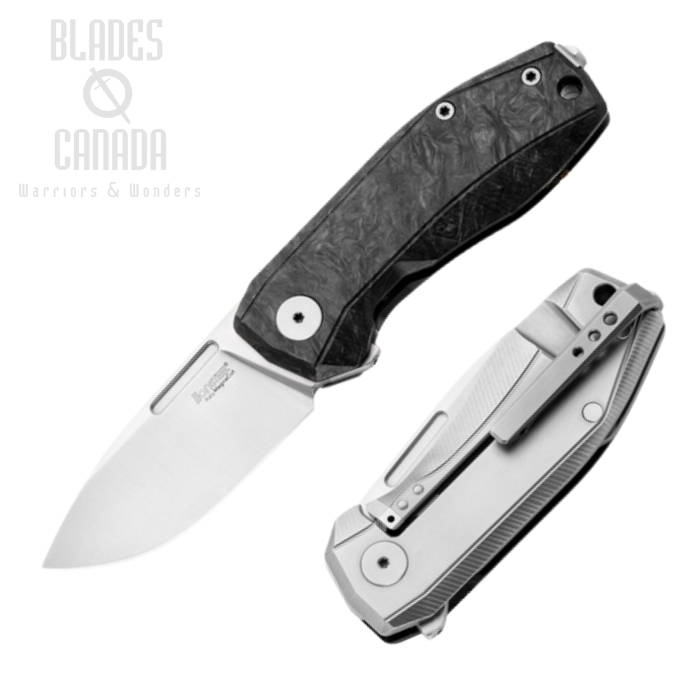 Lion Steel Nano Flipper Framelock Knife, CPM MagnaCut, Titanium/Carbon Fiber, NA01 CF
